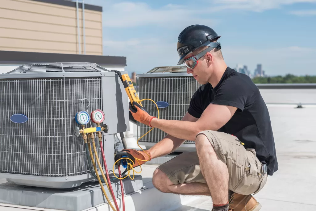 An HVAC expert conducts a thorough analysis of the equipment and carries out necessary repairs